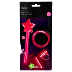 Party Set Glow in the Dark Röd