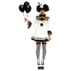 Pierrot Clown Dam Maskeraddräkt