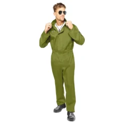 Pilot Grön Jumpsuit Maskeraddräkt