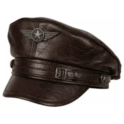 Pilotkeps Vintage Brun
