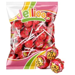 Pin Pon Lollipop Gum Sour Strawberry Storpack