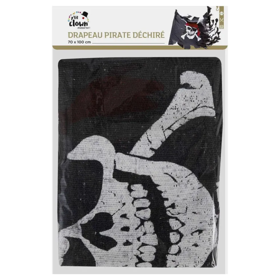 Piratflagga Jolly Roger Sliten