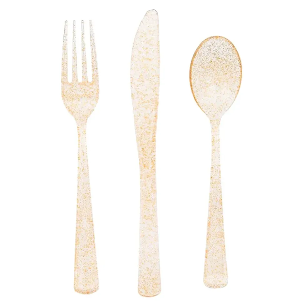 Plastbestick Guld Glitter