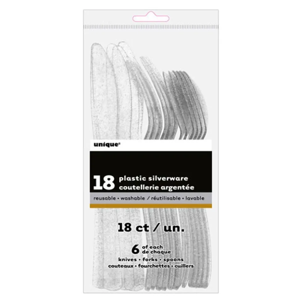 Plastbestick Silver Glitter