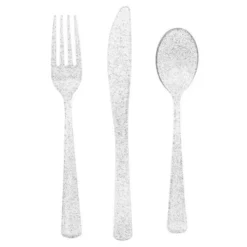 Plastbestick Silver Glitter