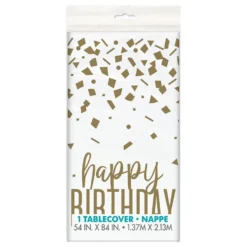 Plastduk Happy Birthday Guld