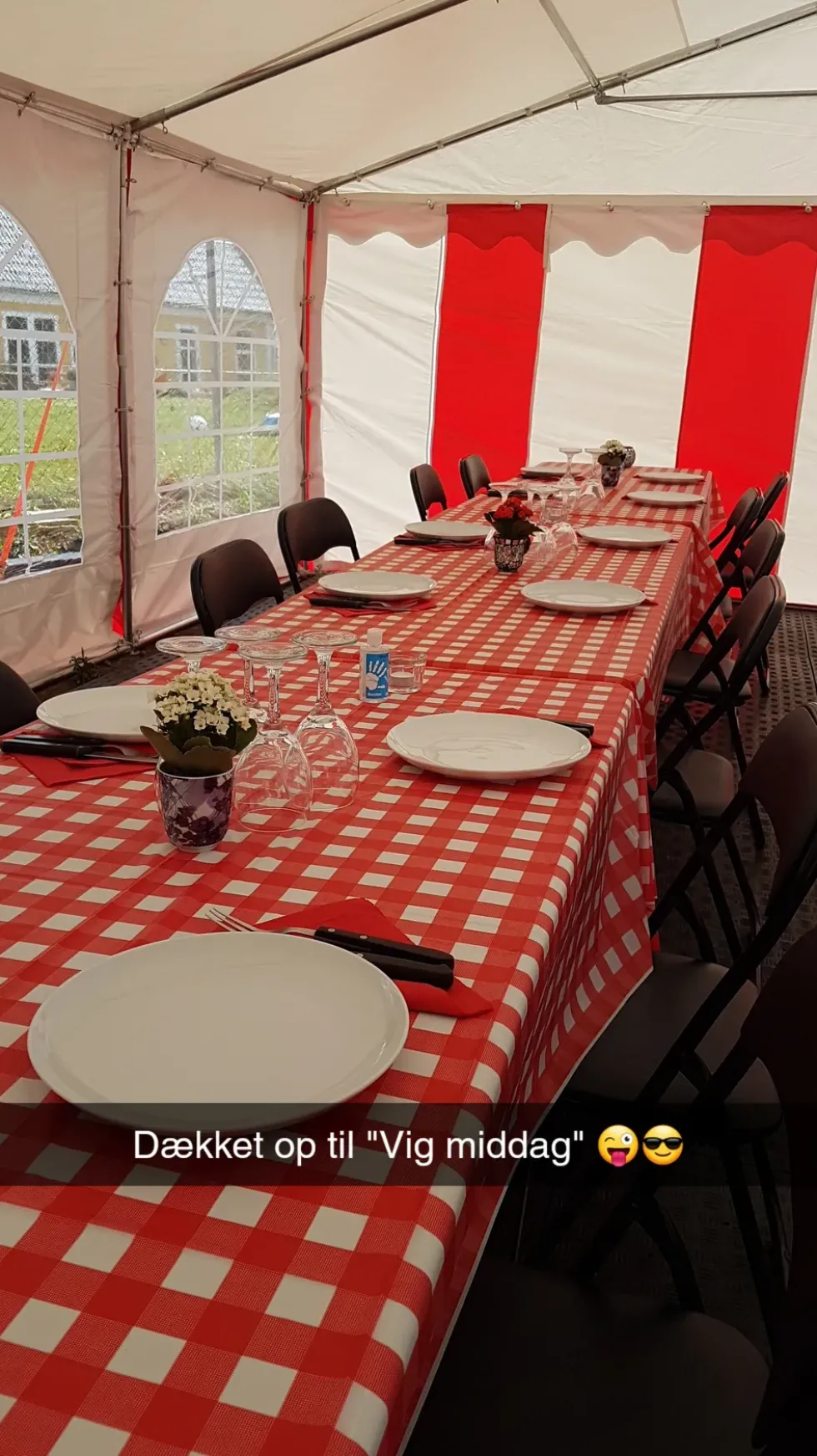 Plastduk Rödrutig