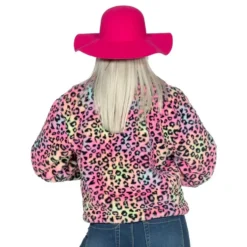Pälsjacka Leopard Rosa