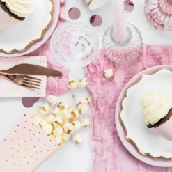 Popcornbägare Ljusrosa med Guldprickar
