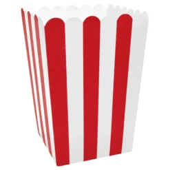 Popcornbägare Randiga Röd