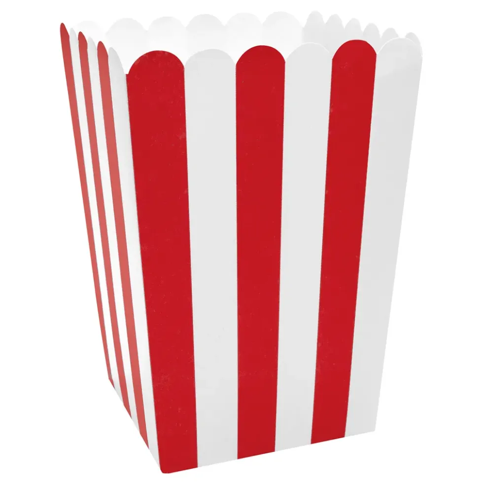 Popcornbägare Randiga Röd