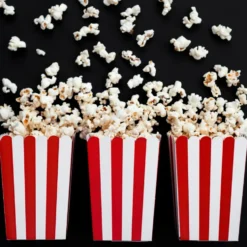 Popcornbägare Randiga Röd