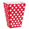 Popcornbägare Röd Prickiga