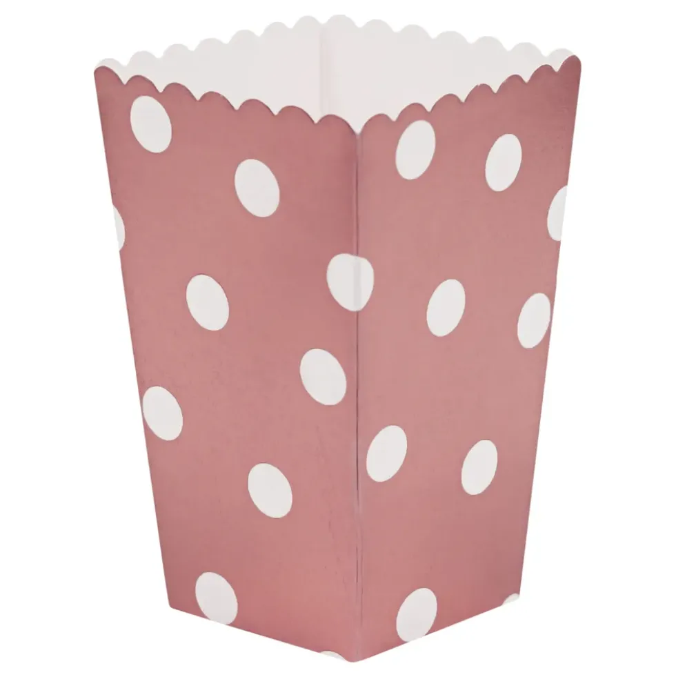 Popcornboxar Roséguld Prickar
