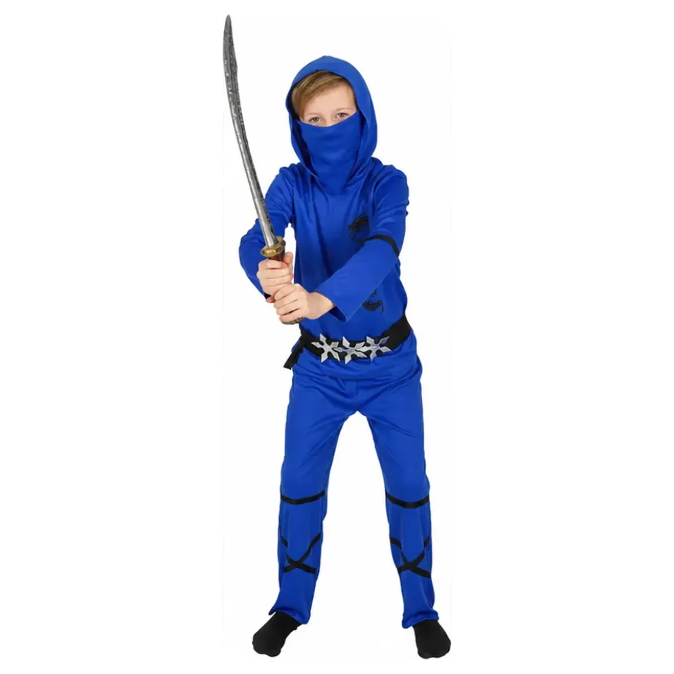Power Ninja Blå Barn Maskeraddräkt