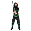 Power Ninja Svart/Grön Barn Maskeraddräkt