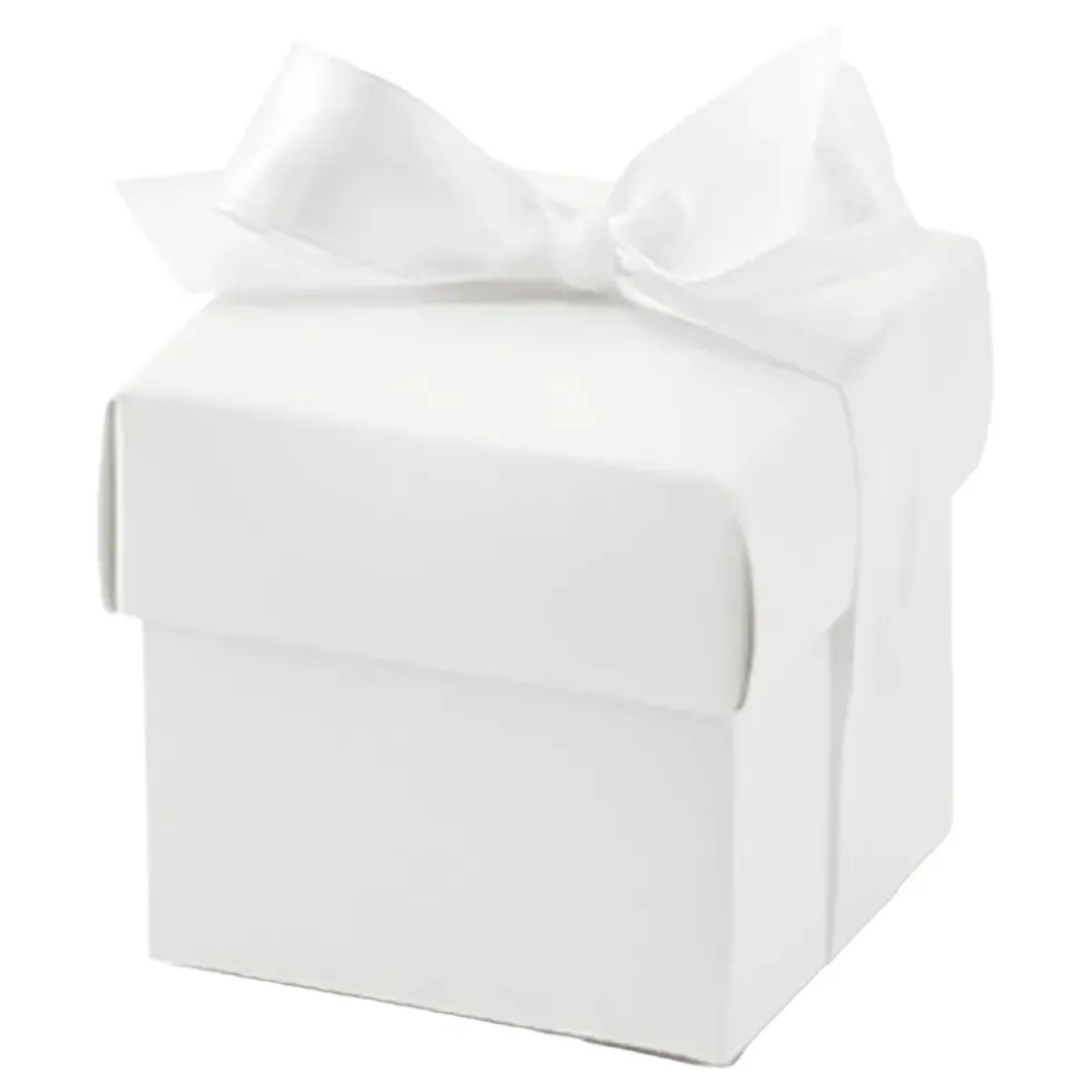 Presentaskar med Sidenband Vit