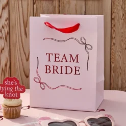 Presentpåsar Team Bride Rosa Rosett