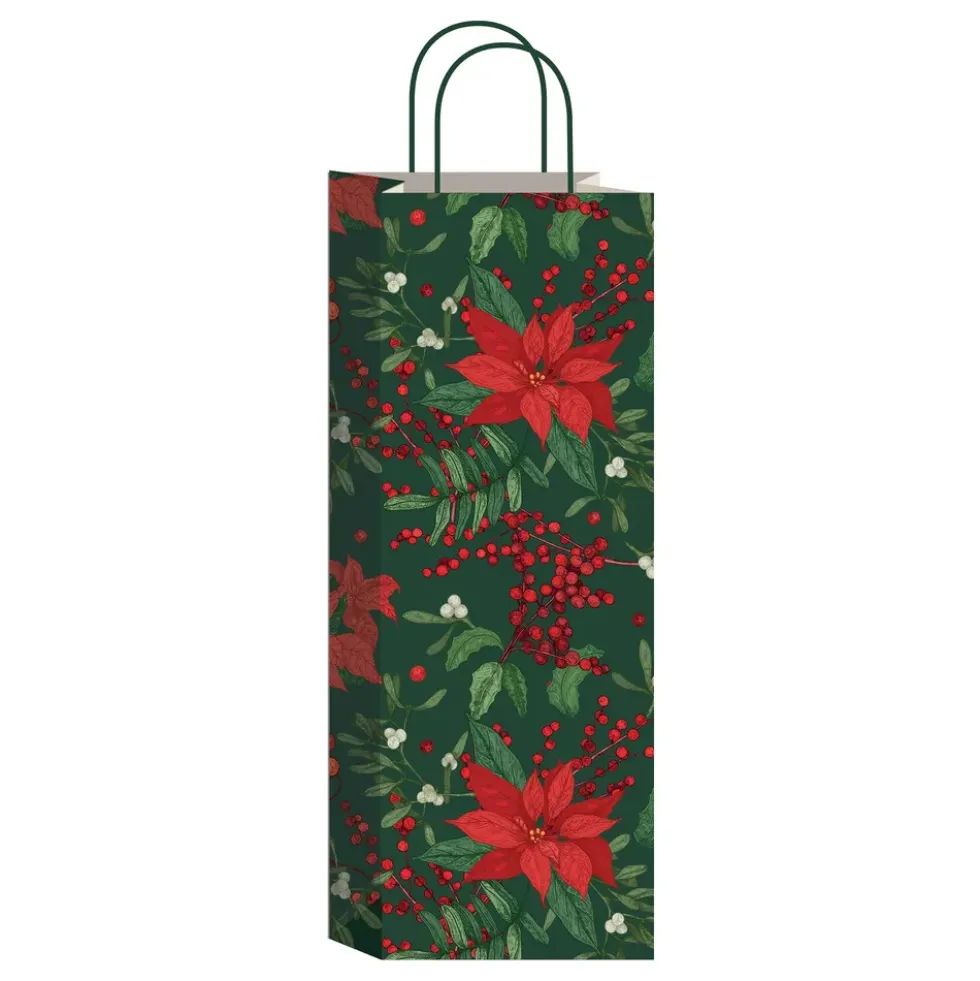 Presentpåse Flaska Julblomma