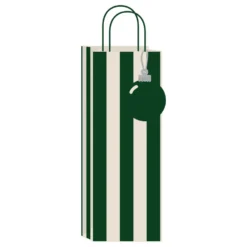Presentpåse Flaska Randig Grön/Vit