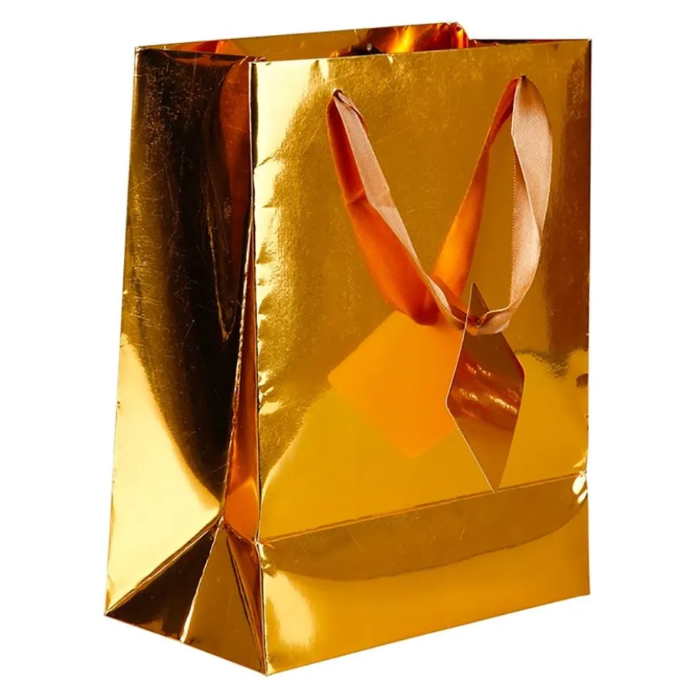 Presentpåse Folie Guld Metallic