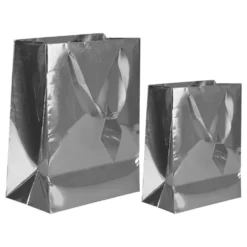 Presentpåse Folie Silver Metallic