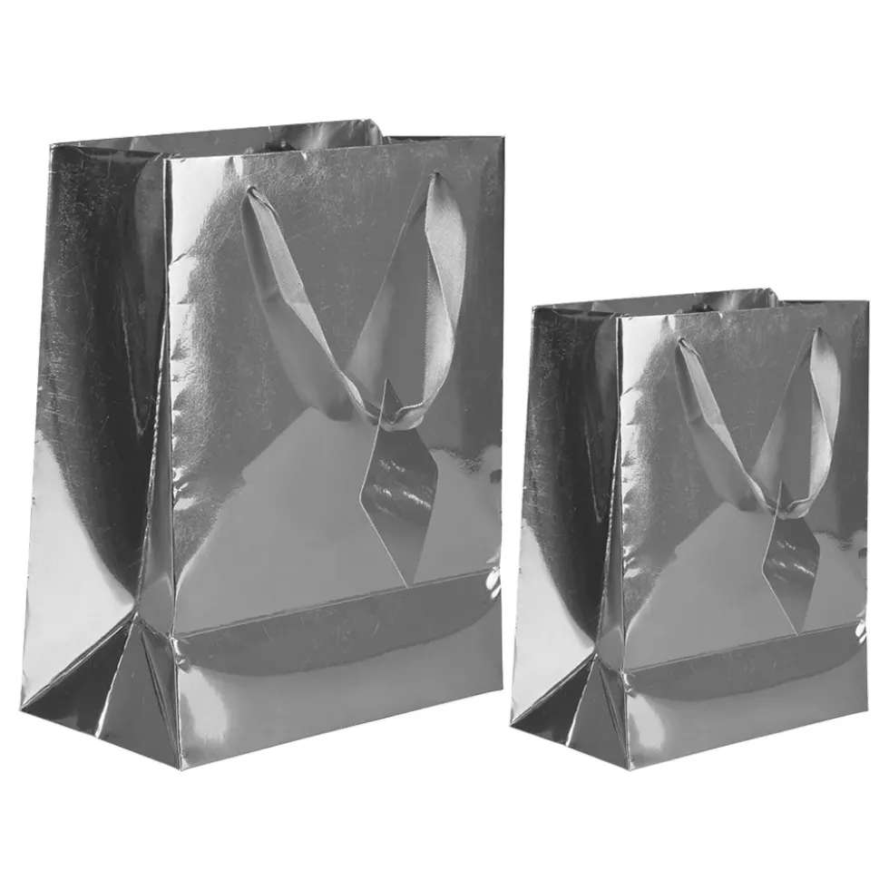 Presentpåse Folie Silver Metallic
