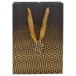 Presentpåse Svart/Guld Glitter