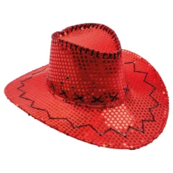 Röd Cowboyhatt med Paljetter