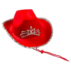 Röd Cowboyhatt med Tiara