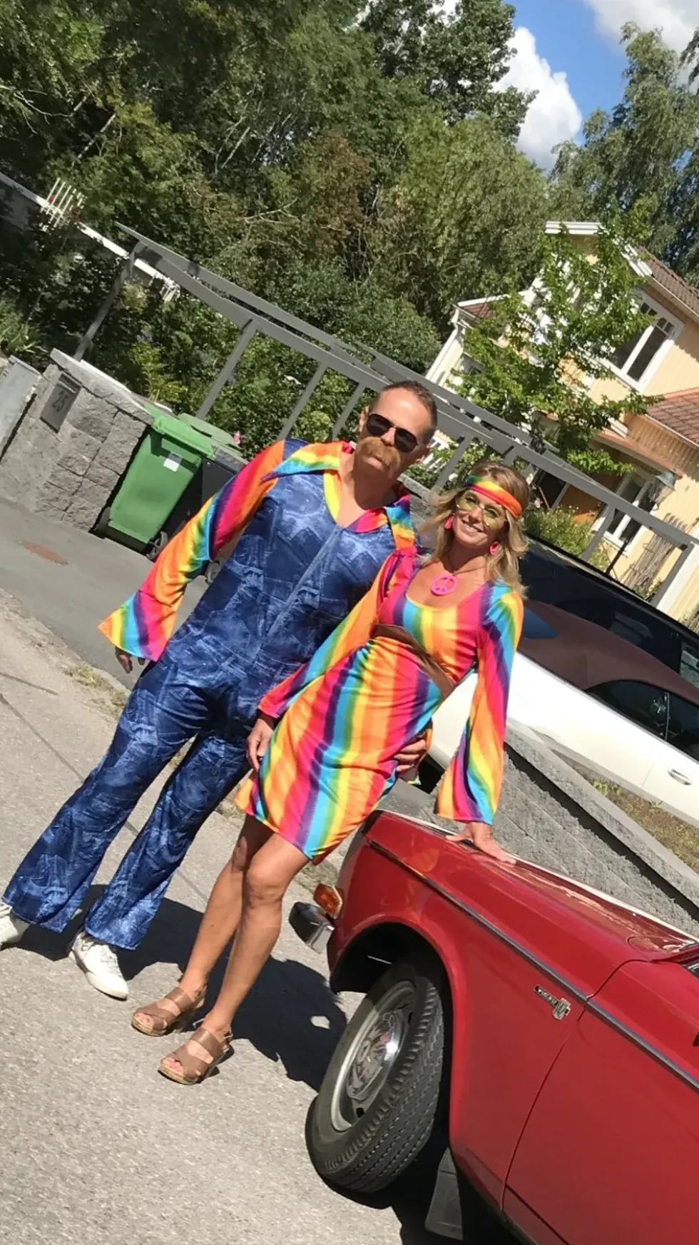 Regnbågs Hippie Maskeraddräkt