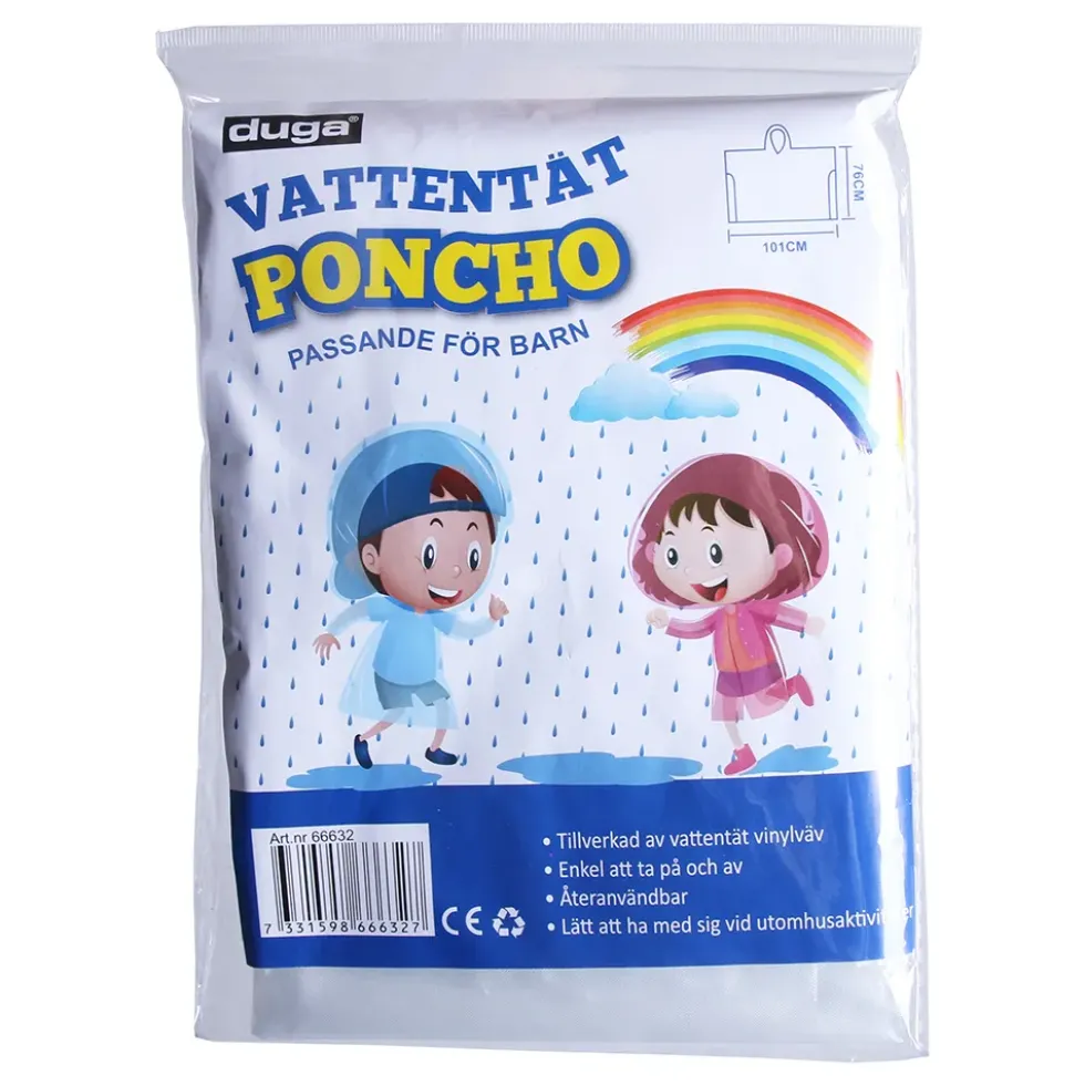 Regnponcho Transparent för Barn