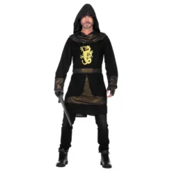 Riddare Svart/Guld Maskeraddräkt