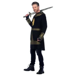Riddare Svart/Guld Maskeraddräkt