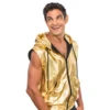 Ärmlös Hoodie Guld Metallic