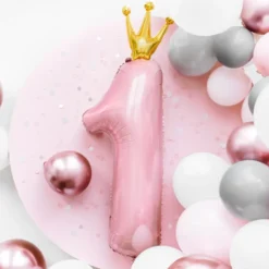 Rosa Sifferballong 1 med Krona