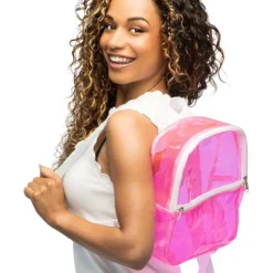 Ryggsäck Transparent Neonrosa