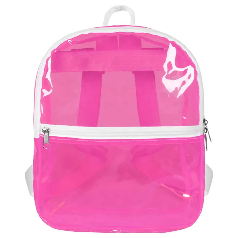 Ryggsäck Transparent Neonrosa