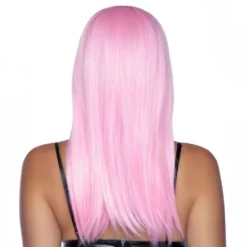 Sagoflicka Rosa Lång Peruk