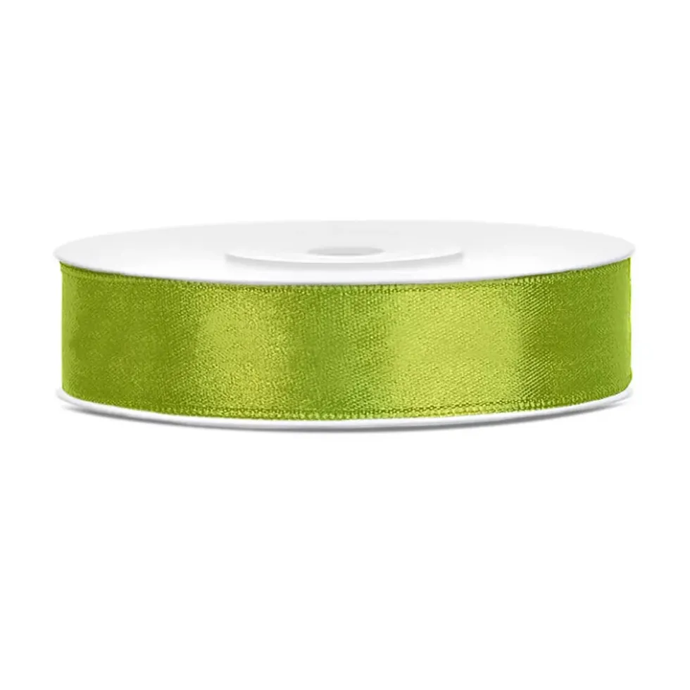 Satinband Limegrön