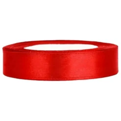 Satinband Rött