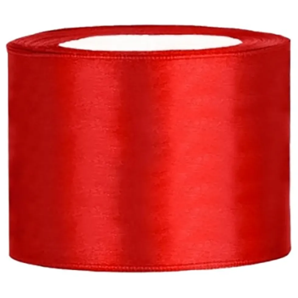 Satinband Rött