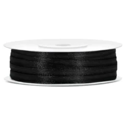 Satinband Svart