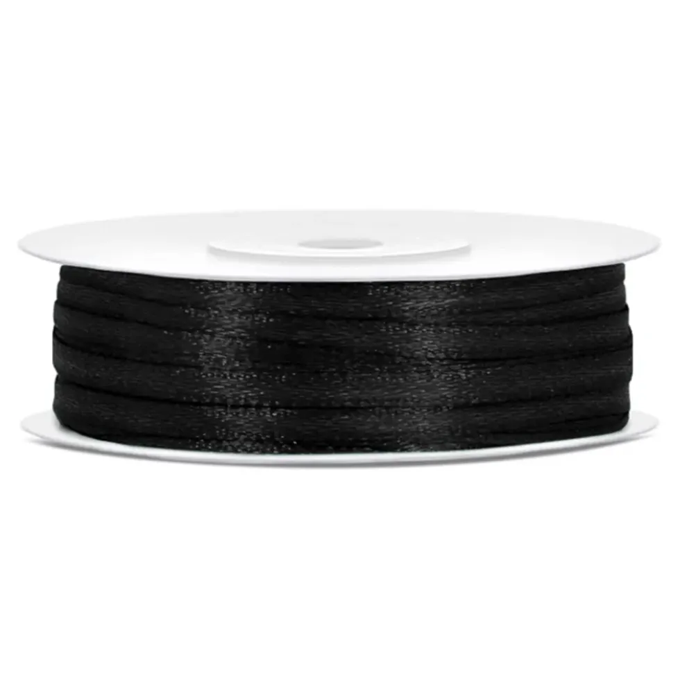 Satinband Svart