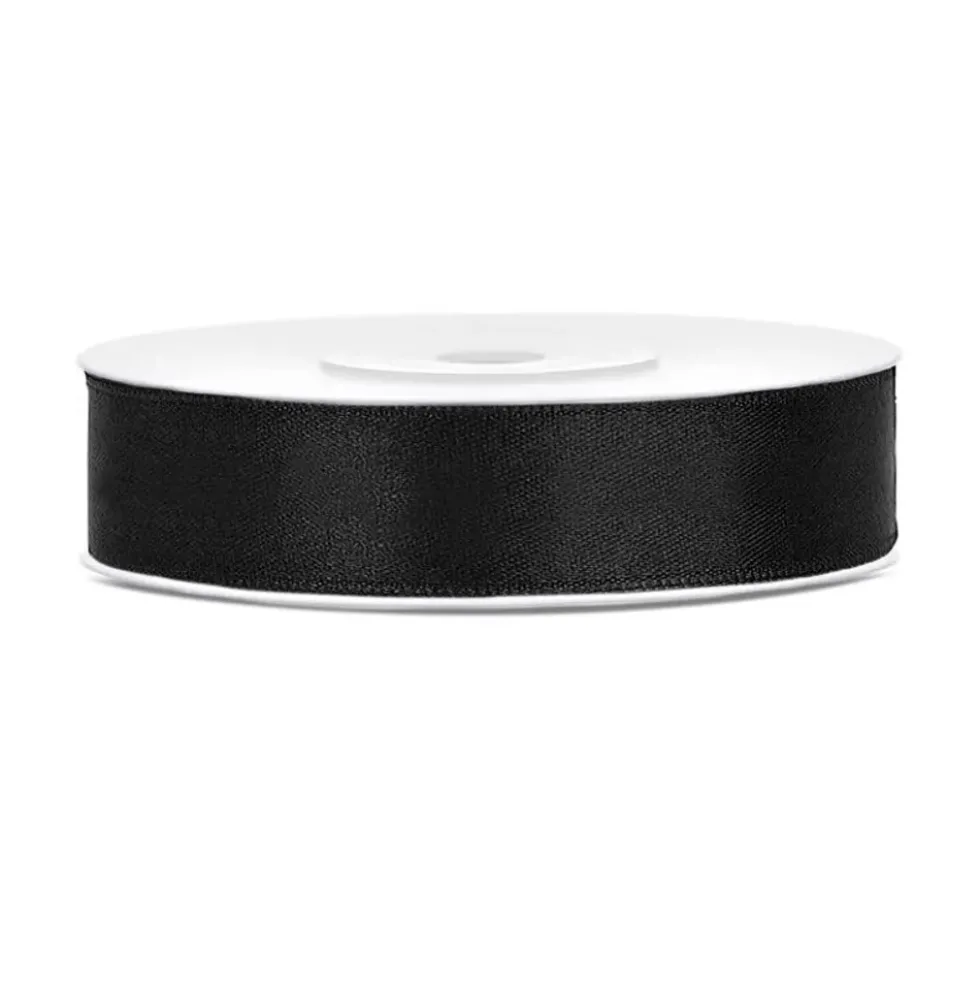 Satinband Svart