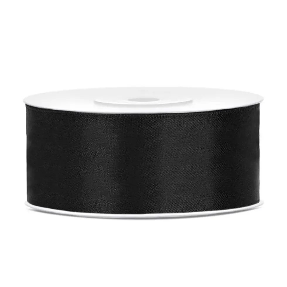 Satinband Svart