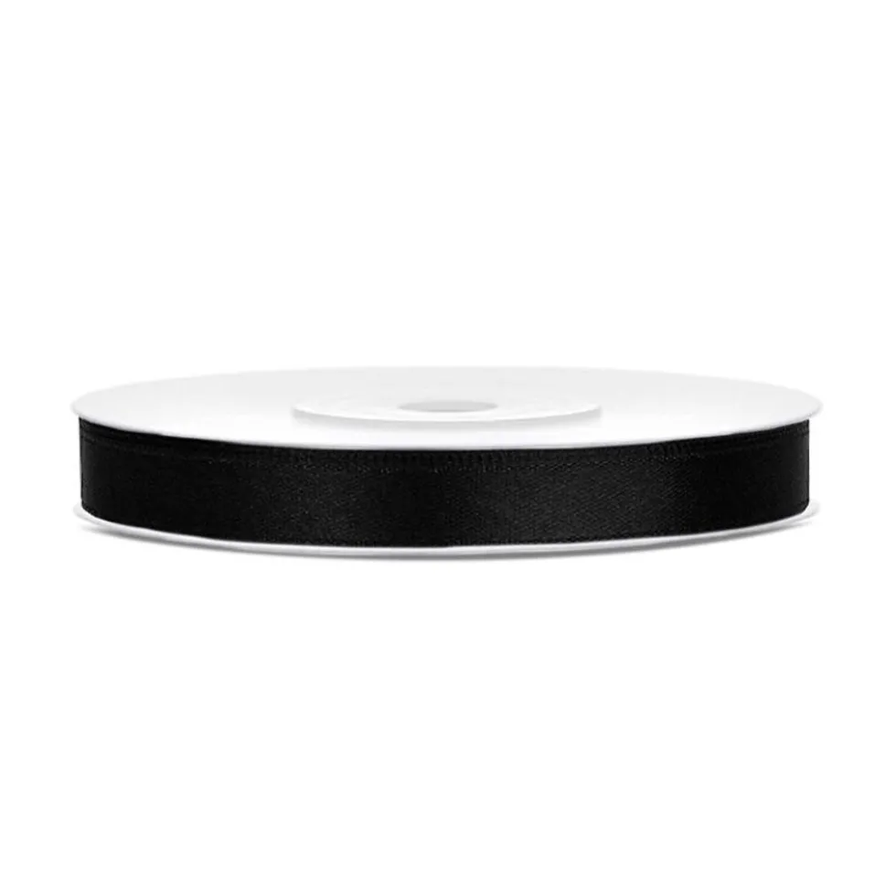 Satinband Svart