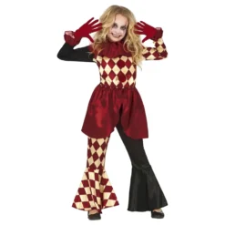 Schackrutig Clown Barn Maskeraddräkt