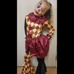 Schackrutig Clown Barn Maskeraddräkt