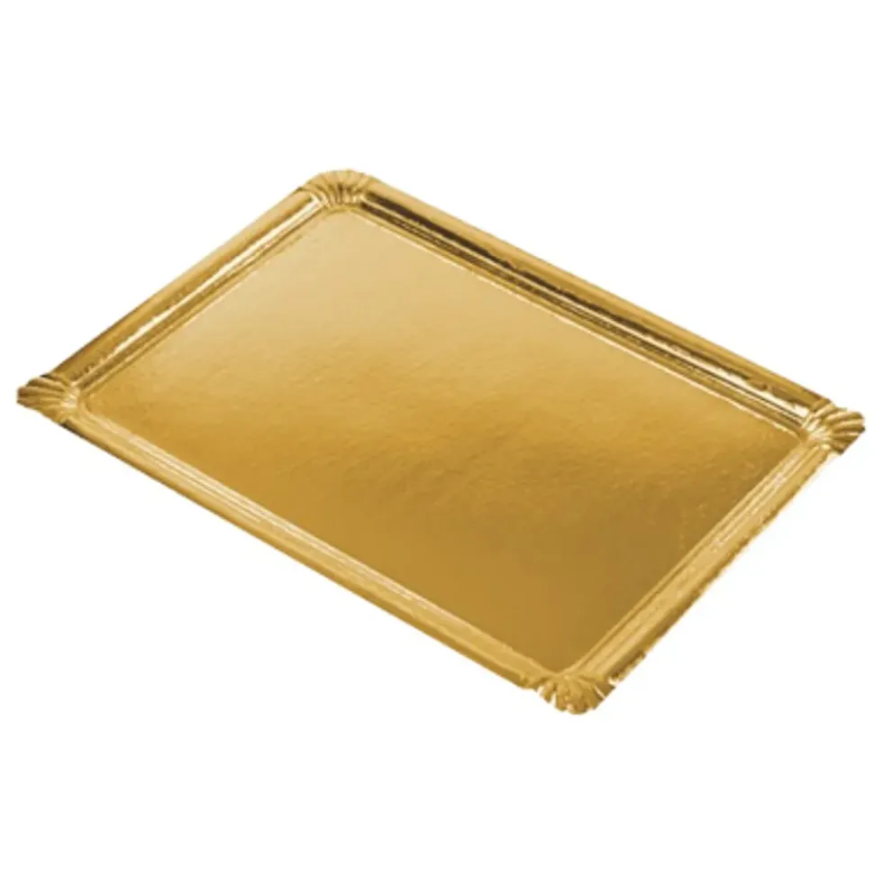 Serveringsfat Papp Rektangulär Guld